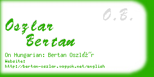 oszlar bertan business card